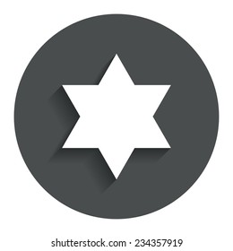 Star of David sign icon. Symbol of Israel. Jewish hexagram symbol. Shield of David. Gray flat button with shadow. Modern UI website navigation. Vector