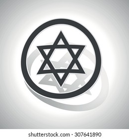 Star of David sign sticker, curved, with outlining and shadow