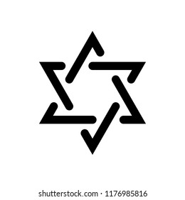Star of david, simple icon. Black on white background