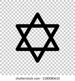 Star of david, simple icon. On transparent background.