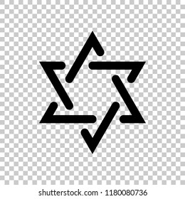 Star of david, simple icon. On transparent background.