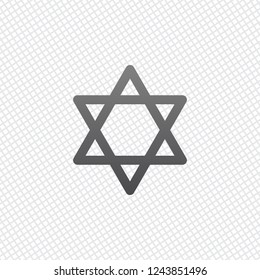 Star of david, simple icon. On grid background