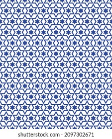 Star of David. Six pointed star. Seamless vector pattern.