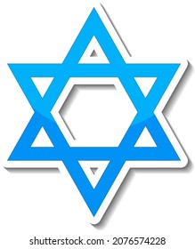 Star of David sticker on white background illustration