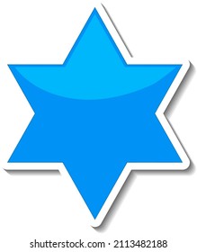 Estrella de la pegatina de David en la ilustración de fondo blanco