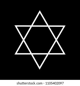 Star of David. Style hand-drawn thick strokes.