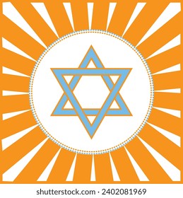 Star Of David With Sunburst Background