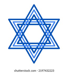 Star of David symbol contour illustration