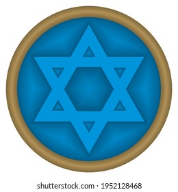 Stern von David (Symbol von Israel) Vektorgrafik. Jüdischer Stern von David Symbol. Symbol der Judentum-Religion einzeln auf weißem Hintergrund
