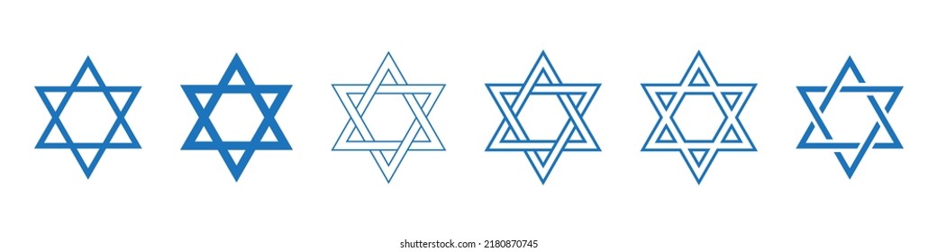 Star of David symbol. Jewish Israeli religious symbol. Judaism sign. Vector illustration.