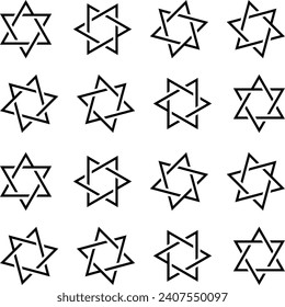 Star of David symbol. Jewish Israeli religious symbol. Judaism sign. Vector illustration	