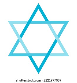 Star of David - symbol of Judaism flat icon for apps and websites isolated on transparent background