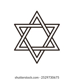 Star of David, symbol of Judaism, Israel - vector illustration