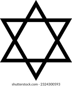 Star of David symbol. Judaism star vector illustration.