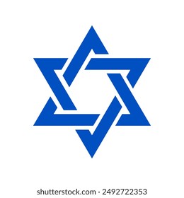 Estrella de David.  Conjunto de símbolos Estrella de David. Símbolo religioso judío israelí. Signo del judaísmo. Símbolo judaísmo Ilustración vectorial