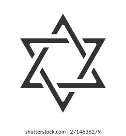 El símbolo de Star David o dos triángulos están atados entre sí Ilustración vectorial de íconos sobre fondo blanco.
