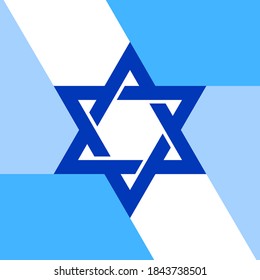 Star of David template for infographic. Hexagonal star of national flag of Israel. Vector
