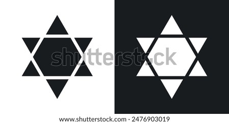 Star of david thin icon collection.