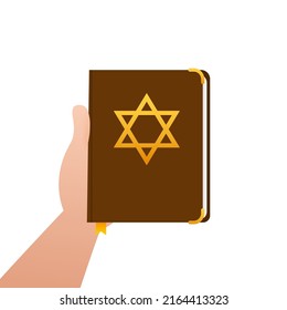 Star david torah on white background. Isometric vector. Vector illustration isolated
