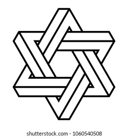 Star of David with two interlocked impossible triangles