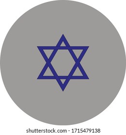 the star of david typical of the jewish religion. illustration for web and mobile design.