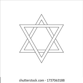 the star of david typical of the jewish religion. illustration for web and mobile design.