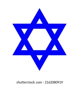 Estrella de David símbolo azul vector aislado en fondo blanco