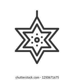 Star of david vector, Christmas related line design icon