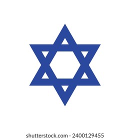 Star of David vector color icon isolated on white background