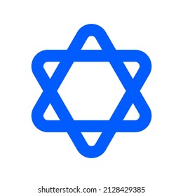 The Star of David in vector form. Curved star icon.