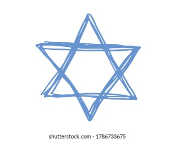 Star of David. Vector. Hand-drawn style. 