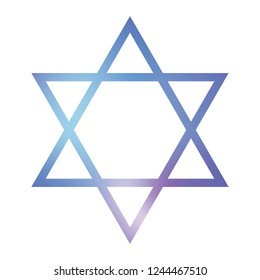 Star of David, Vector Icon, Color Blue, Art Illustration