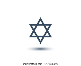 Star David, vector icon, Israel religion