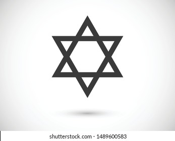 Star David, vector icon, Israel religion