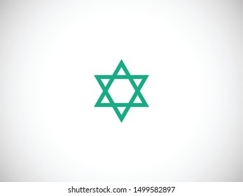 Star David, vector icon, Israel religion