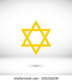 Star David, vector icon, Israel religion