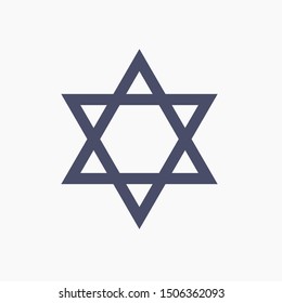 Star David, vector icon, Israel religion