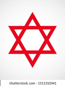 Star David, vector icon, Israel religion