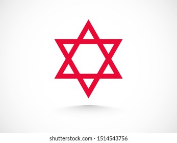 Star David, vector icon, Israel religion