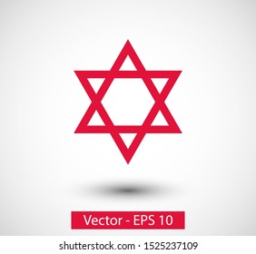 Star David vector icon, Israel religion