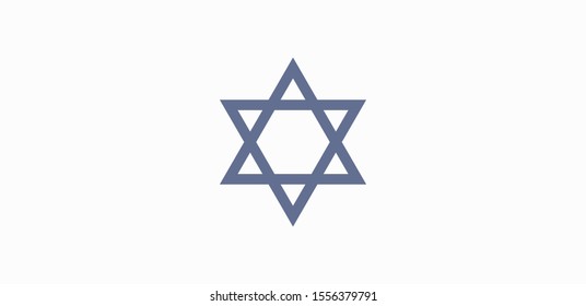 Star David, vector icon, Israel religion