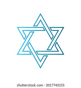 Star of David vector icon. Jewish symbol. Isolated illustration on a white background. 