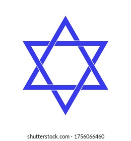 Star of David vector icon on white backgraund .Flat illustration . 10 eps