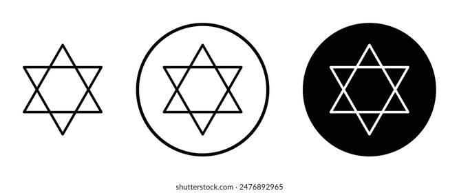 Star of david vector icon symbol in flat style.