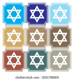 Star Of David Vector Illustration. Jewish Star Of David Icon Isolated On A White Background
