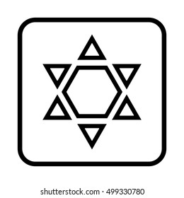 Star of David Vector illustration. Religion icon. Silhouette. Flat style.
