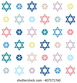 Star of David vector seamless pattern