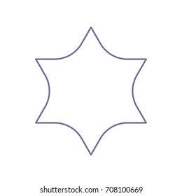 Star of David. Vector. Violet linear icon on white background. Isolated.