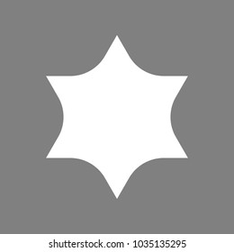 Star of David. Vector. White icon on medium gray background. Isolated.