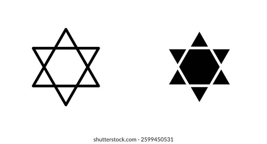 Star of davidicons for ui. vector illustration